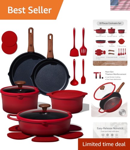 20pcs titanium cookware set - titanium,